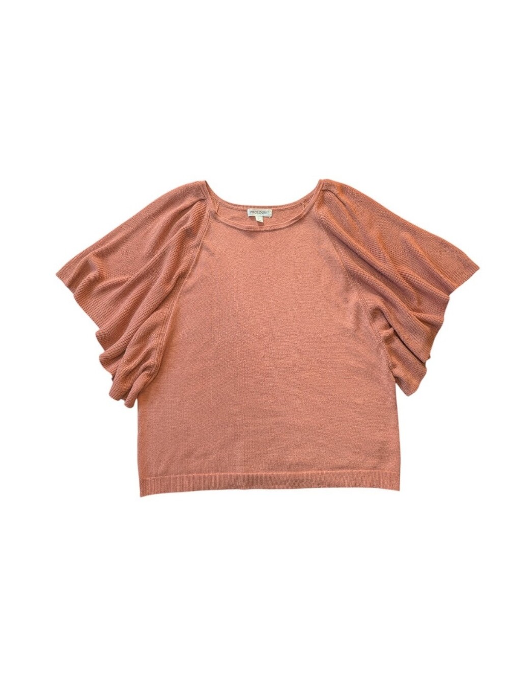 Prologue Dusty Coral Flutter-Sleeve Knit Top